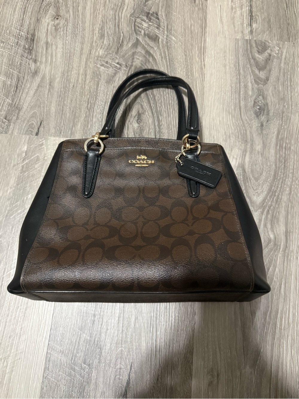 Coach Signature Monogram Coated Canvas Satchel